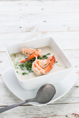 Shrimp and Paco fern (Diplazium esculentum) boil with coconut milk