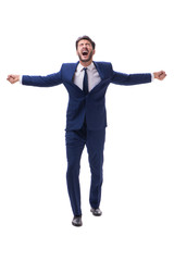 Young businessman isolated on whie background 