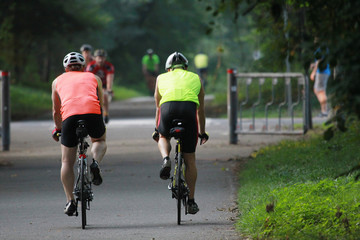 Cyclists Cycling