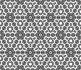 Seamless background for your designs. Modern vector black and white ornament. Geometric abstract pattern