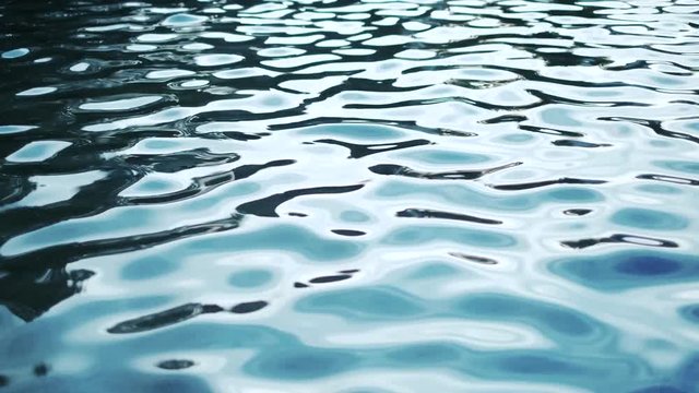Blue water waving slowly slow motion nature background 4K UHD