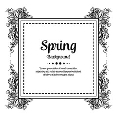 Spring background leaves and flowers decoration vector illustration