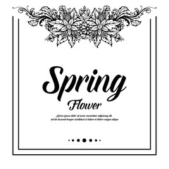 Design banner with spring flower hand draw vector illustration