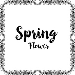 Design banner with spring flower hand draw vector illustration