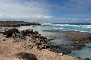 cliffs over beach in Australia
