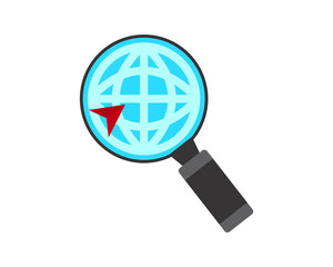 magnifying map symbol logo image vector pin locate