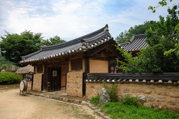 Fototapeta na wymiar Confucianist Village of korea tile-roofed house