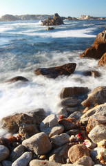 Rocky coastline of Monterey Peninsula, near Monterey and Carmel, California, United States of America (USA)