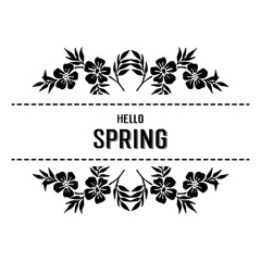 Hello spring card flower design hand draw vector illustration