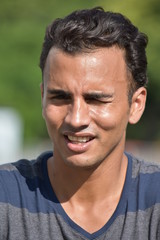 Fototapeta premium Unemotional Latino Male