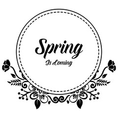 Design banner with spring is coming flower frame vector illustration