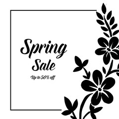 Hand draw for spring sale design with flower vector illustration