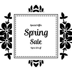 Hand draw for spring sale design with flower vector illustration
