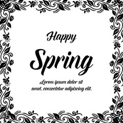 Greeting card spring flower frame design vector illustration