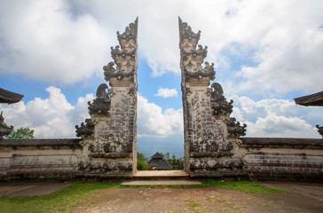 Fototapeta na wymiar Ancient gates, Pura Lempuyang temple near Agung volcano,Bali, Indonesia