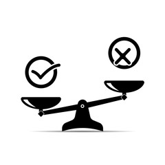 balance icon. confirmation and rejection badge. vector illustration