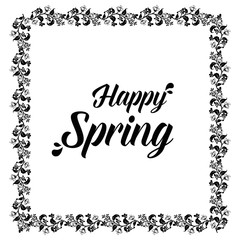 Card for spring season with flower frame design vector illustration