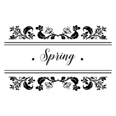 Card for spring season with flower frame design vector illustration