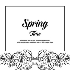 Card for spring time flower hand draw vector illustration