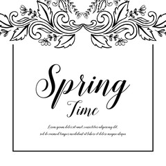 Card for spring time flower hand draw vector illustration