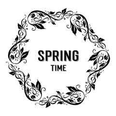 Hello Spring Time Floral Card for Holidays Vector Illustration