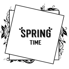 Hello Spring Time Floral Card for Holidays Vector Illustration