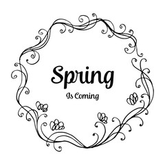 Spring is coming with flower frame vector illustration