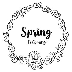 Spring is coming with flower frame vector illustration