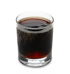 Carbonated soft drink, soda in glass isolated on white background