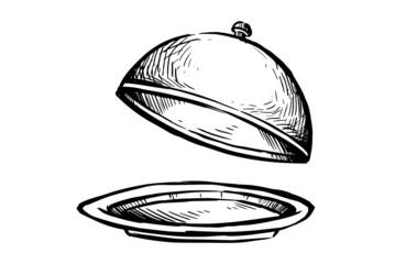 Cloche Platter Vector