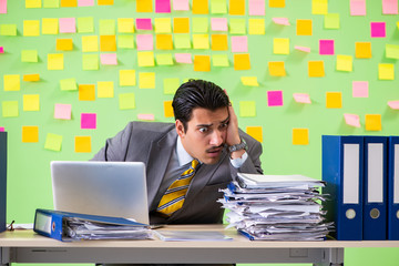 Businessman having trouble with his priorities
