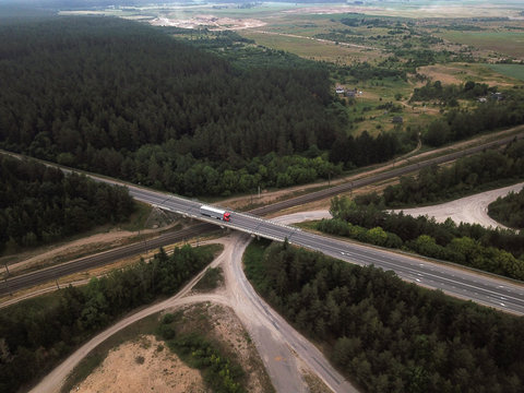 Aerial view of highway