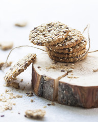 Christmas cookies. Biscuits. Oat biscuits. Cereal biscuits with the addition of sesame, peanuts, sunflower and amaranth.