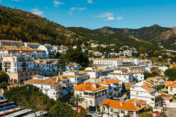 Fototapeta premium view of Mijas village at sunny day, Costa del Sol, Andalusia, Spain