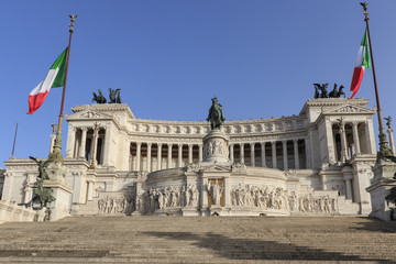 Fototapeta na wymiar Altar of the Fatherland, Altare della Patria, also known as the National Monument to Victor Emmanuel II in Rome Italy