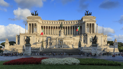 Fototapeta na wymiar Altar of the Fatherland, Altare della Patria, also known as the National Monument to Victor Emmanuel II in Rome Italy