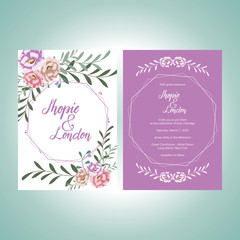 Wedding Invitation Greeting Card Template Elegant Floral