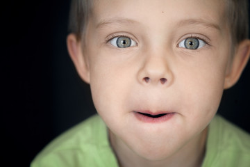 The boy is cute. Portrait of a beautiful healthy child.