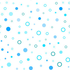 Light BLUE vector seamless template with circles.