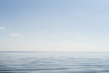 water surface in the bay on a sunny day