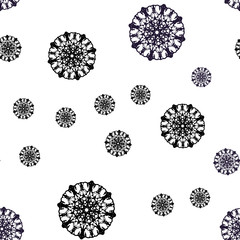 Dark Pink vector seamless texture with colored snowflakes.