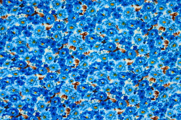Blue flowers pattern cloth fabric.