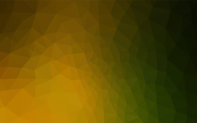 Dark Green, Yellow vector abstract polygonal background.