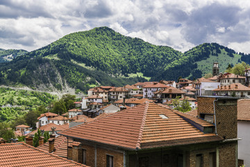 Fototapeta na wymiar Greek village in a mountain valley