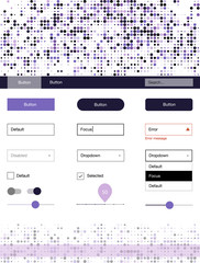 Light Purple vector ui kit with dots.