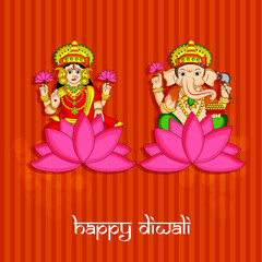 illustration of elements of hindu festival Diwali background
