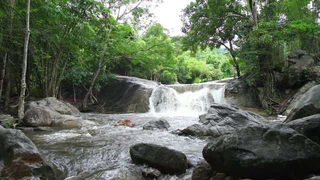 Scenic view of mountains viewpoint at Nam Tok 9 Chan, Nine waterfalls, Khao Jones, kao Nine Jones Waterfall At Suan Phueng, Ratchaburi, Thailand.