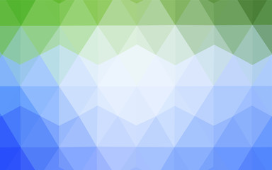 Light Blue, Green vector gradient triangles texture.