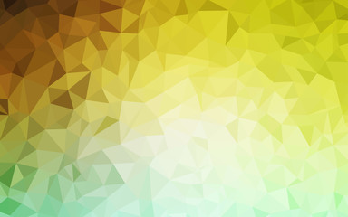 Light Green, Yellow vector polygon abstract backdrop.