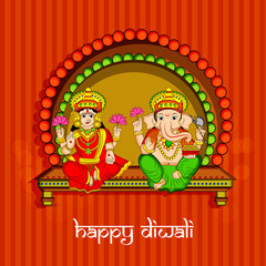 illustration of elements of hindu festival Diwali background
